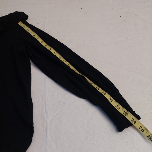 Loft Black Swiss Dot Ruffle Trim Long Balloon Sleeve Blouse Regencycore Size S - Picture 8 of 12